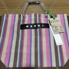 トートバッグ マルニマーケット ストライプ MARNI MARKET ピンク