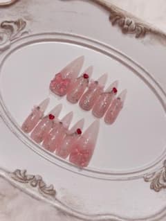 ♡現品♡ ネイルチップ┆ワンホン　韓国　ちゅるん　量産型