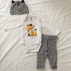 H&M キツネ ロンパース 帽子 ズボン 4-6m 68 70のサムネイル
