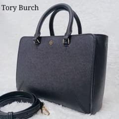 極美品 トリーバーチ サフィアーノレザー エマーソン 2way ブラック