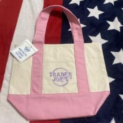 【新品・未使用】Trader Joe's ミニトートバッグ　ピンクのサムネイル