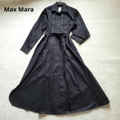 着丈118cm♡XL 近年品 マックスマーラ シャツロングワンピース ベルト 大きいサイズ✨マックスマーラ ロングシャツワンピース ベルトあり