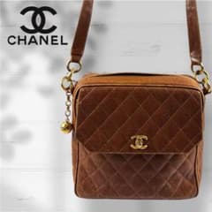 CHANEL キャビアスキン マトラッセ ショルダーバッグ ブラウン