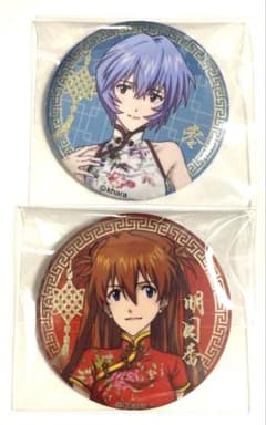 エヴァンゲリオン　アスカ　レイ75mm BIGホログラム缶バッジ