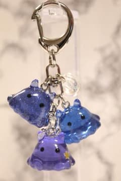 【お時間頂ける方限定☆セミオーダーページ】めんだこ/メンダコ三連キーホルダー めんだこ/メンダコ/三連キーホルダー【夜空デザイン・星・ノーマル