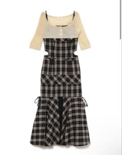 ワンピース andmary lisa check long dress navy andmary lisa check long dress navy - メルカリ
