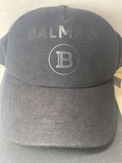 【極美品】BALMAIN　ベースボールキャップ　ブラック　TU コットン　Bロゴ 極美品】BALMAIN ベースボールキャップ ブラック TU コットン Bロゴ