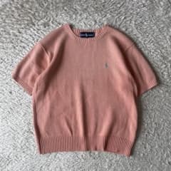 ラルフローレン 90s コットン ニット 半袖 M ピンク - メルカリ