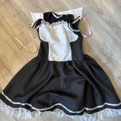 メイド服 ブラック×ホワイト フリル エプロン付きのサムネイル
