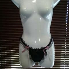 未使用Ｍsize黒フリルＴバックのサムネイル