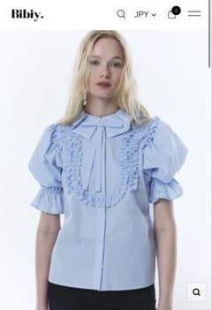 Bibiy. REBECCA FRILL BLOUS ブルー 正規品のサムネイル