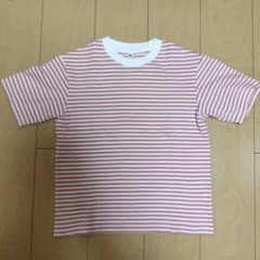 【UNIQLO/ユニクロ】Tシャツ ピンク×白 ボーダー（140）のサムネイル