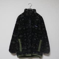 90s BANFF カナダ製 フリースジャケット 渦巻 花柄 XS