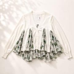 SACAI カーディガン チュニック 14SS 異素材ドッキング 花柄 - メルカリ
