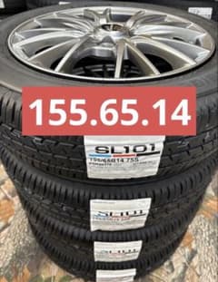 ⑫155/65R14新品タイヤ4本と中古美品ホイールとナット付き - メルカリ