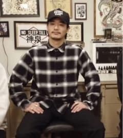 ベビーネルシャツ　オンブレチェック　白黒のサムネイル