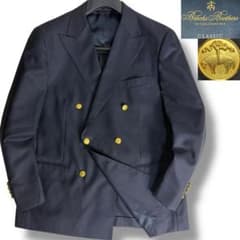 J7353 超美品 ブルックスブラザーズ 金ボタンダブル紺ブレザー 42REG