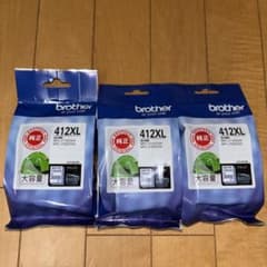 Brother 412XL ブラック インクカートリッジ 3個セット - 3