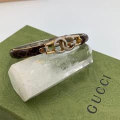 美品！ GUCCI グッチ バングル 21K メッキ クロコ - メルカリ