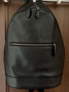 COACH リュック バックパック ブラック レザー シボ革 - メルカリ