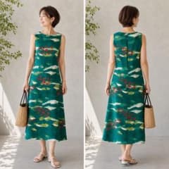 美品】Sybilla 魚柄 刺繍 ワンピース M コットン 日本製 - メルカリ