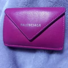BALENCIAGA 三つ折り財布 ピンク ペーパーミニウォレットのサムネイル