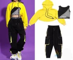 【★最終特価】ヒップホップダンス衣装(タンクトップ、パーカ、パンツの3点セット)のサムネイル