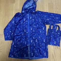 キッズ レインコート 120cm 星柄 収納袋付きのサムネイル