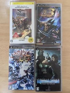 PSP 소프트 4 개 세트 몬한 크라이시 스코어 FF 판타시 스타
