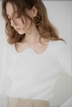 maison de dolce ligne knit ホワイト - メルカリ