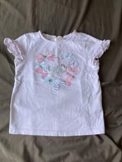 Mezzo Piano リボン刺繍 Tシャツ パープルのサムネイル