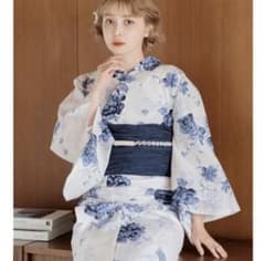 Dita 浴衣 紺 水彩の勿忘草色 美品 - メルカリ