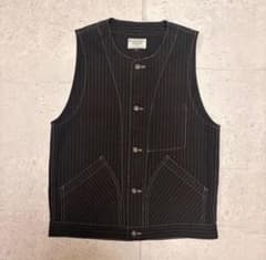 SCHOTT ショット ヒッコリーデニム ベスト ブラック Mのサムネイル