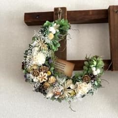 アンティークグリーン★三日月リースのサムネイル