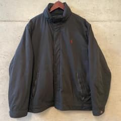ラルフローレン スタンドカラー ジャケット XL 黒 フリース 裏地 