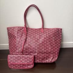 ゴヤール GOYARD トート バッグ サンルイ ポーチ付き 赤 ボルドー