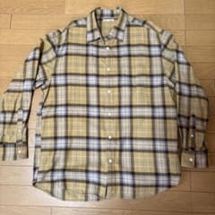 GU ネルシャツ 長袖 イエローチェック XLのサムネイル