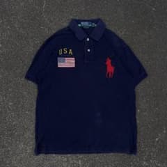 90s ポロラルフローレン ビッグポ二ー ポロシャツ 短丈 y2k swag