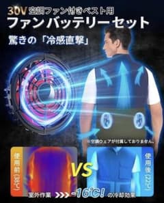 空調服 ファン付きベスト セット 猛暑対策　ファンバッテリーセットのサムネイル