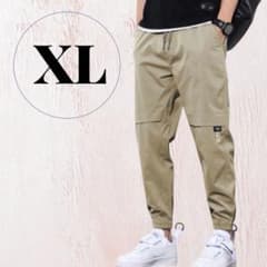 【新品】メンズ　カーゴパンツ　ジョガーパンツ　XL ベージュ　送料無料のサムネイル