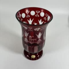 エーゲルマン ボヘミア 赤 花瓶 フラワーベース 箱付き - メルカリ