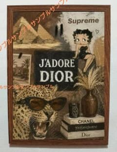 Supreme アメリカンレトロ パロディーアート フレーム付き ポスター