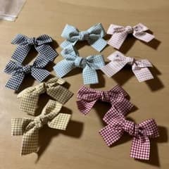 チェック柄リボンセット16個セットのサムネイル
