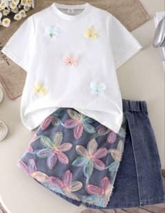 こども Tシャツ デニムショートパンツ セットのサムネイル