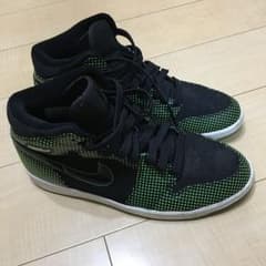 NIKE スニーカー エアジョーダン1  緑黒ドット柄のサムネイル