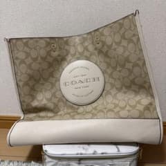 美品】コーチ デンプシー トート 40 シグネチャー 2WAY ベージュ 