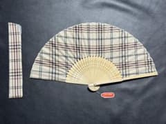 扇子　21cm 布扇子　チェック　着物　和装　和洋折衷