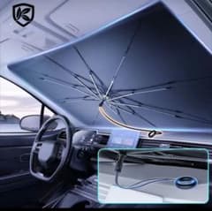 車用サンシェード 傘式 日除け 折りたたみ UVカット ケース付き 断熱のサムネイル