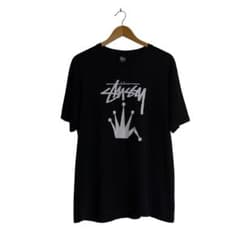 00s stussy クラウン プリントTシャツ M ブラック - メルカリ