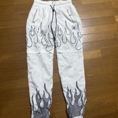 EPTM.ホワイト ファイヤーパターン ジョガーパンツ